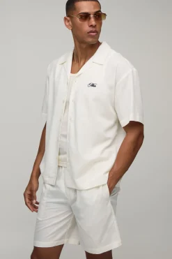 boohooMAN Ensemble Chemise Oversize Et Short Amalfi À Imprimé Dos<Homme Ensembles