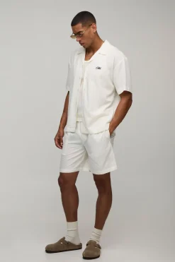 boohooMAN Ensemble Chemise Oversize Et Short Amalfi À Imprimé Dos<Homme Ensembles