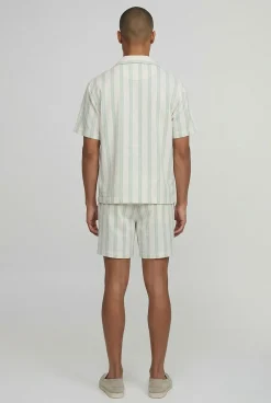 boohooMAN Ensemble Chemise Oversize Et Short Ample À Rayures Brodées<Homme Ensembles