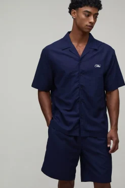 Ensemble Chemise Oversize Et Short À Imprimé Cerise Au Dos