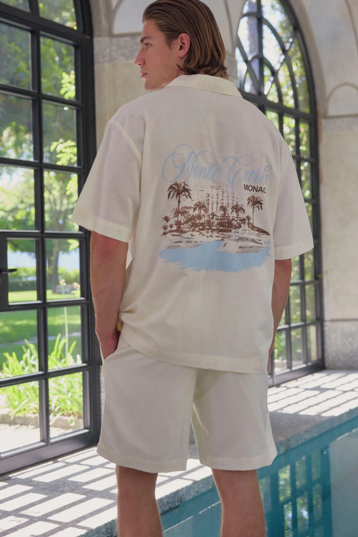 boohooMAN Ensemble Chemise Oversize Et Short Avec Imprimé Dos Monte Carlo<Homme Ensembles