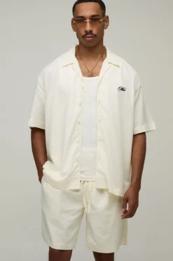 boohooMAN Ensemble Chemise Oversize Et Short Avec Imprimé Dos Monte Carlo<Homme Ensembles