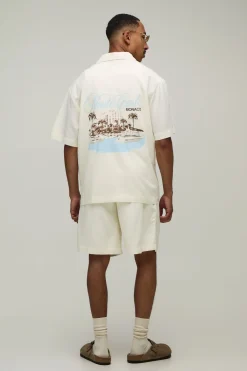 boohooMAN Ensemble Chemise Oversize Et Short Avec Imprimé Dos Monte Carlo<Homme Ensembles