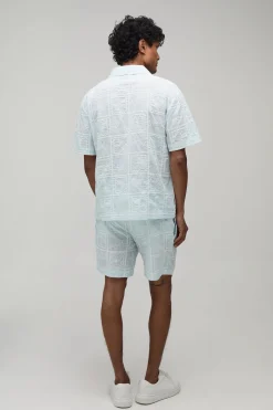 boohooMAN Ensemble Chemise Oversize Et Short Décontracté À Motif Carreaux Brodés<Homme Ensembles