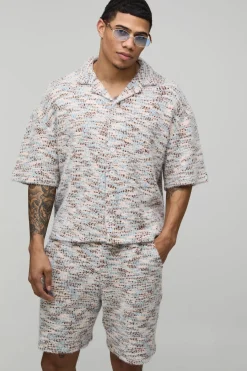 Ensemble Chemise Oversize Et Short Décontracté En Bouclé Brossé