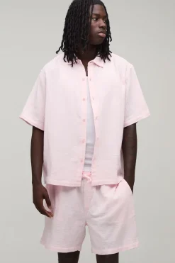 boohooMAN Ensemble Chemise Oversize Et Short Ample En Tissu Gaze De Coton<Homme Ensembles