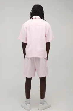 boohooMAN Ensemble Chemise Oversize Et Short Ample En Tissu Gaze De Coton<Homme Ensembles