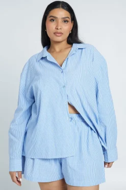 Ensemble Chemise Oversize Et Short Grande Taille Avec Détail Dos Noué
