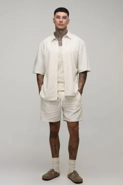 boohooMAN Ensemble Chemise Oversize À Manches Courtes Imprimé Destination Et Short Ample Pour Homme Grand<Homme Ensembles