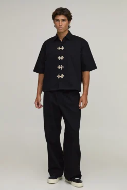 Ensemble Chemise Oversize À Manches Courtes Et Pantalon Large