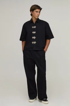 Ensemble Chemise Oversize À Manches Courtes Et Pantalon Large