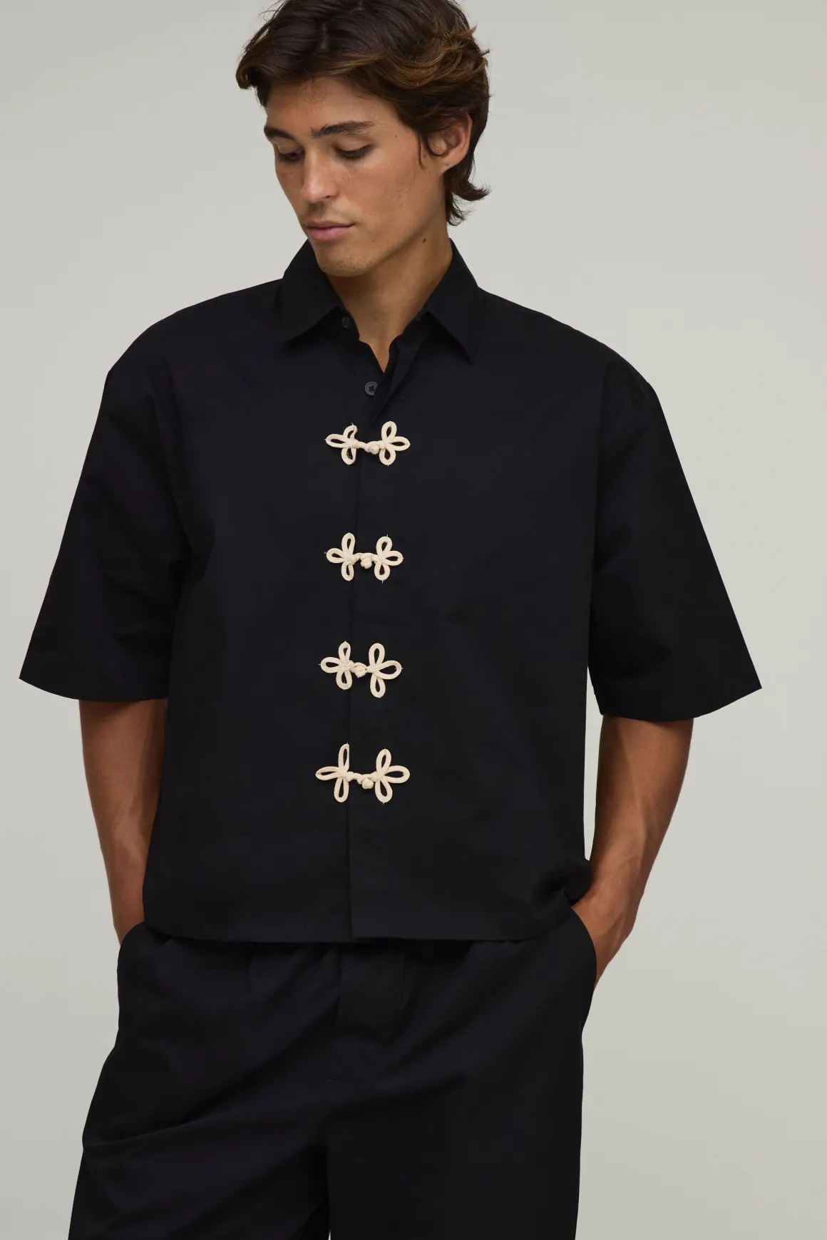 Ensemble Chemise Oversize À Manches Courtes Et Pantalon Large