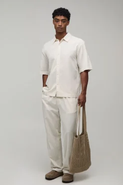 Ensemble Chemise Oversize À Manches Courtes Imprimé Fruits Et Pantalon Ample