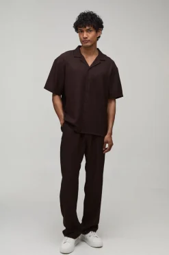 Ensemble Chemise Oversize À Manches Courtes Et Pantalon