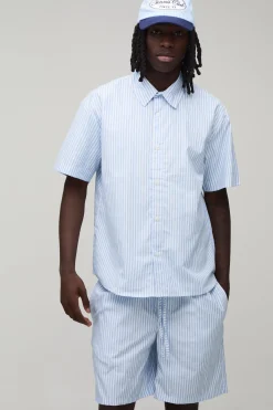 Ensemble Chemise Oversize À Rayures Et Short Ample