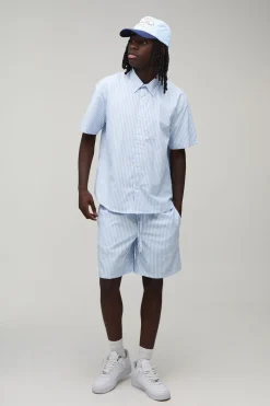 Ensemble Chemise Oversize À Rayures Et Short Ample