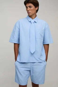 Ensemble Chemise Oversize, Short Et Cravate