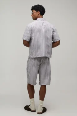 Ensemble Chemise Oversize Texturée Plissée Et Short Ample