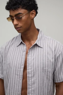Ensemble Chemise Oversize Texturée Plissée Et Short Ample