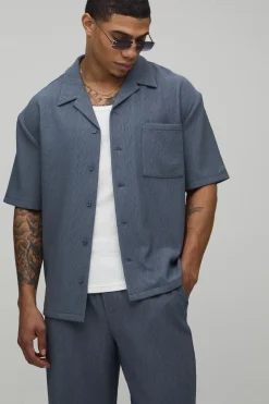 Ensemble Chemise Oversize Texturée Plissée & Pantalon Ample