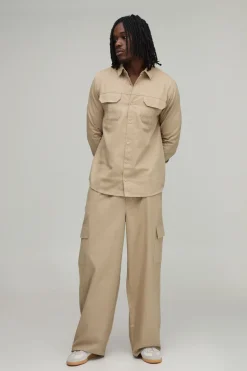 Ensemble Chemise Regular Et Pantalon Cargo Coupe Droite Tall
