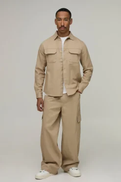 Ensemble Chemise Regular Et Pantalon Cargo Coupe Droite