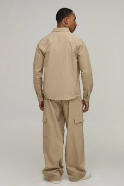 Ensemble Chemise Regular Et Pantalon Cargo Coupe Droite