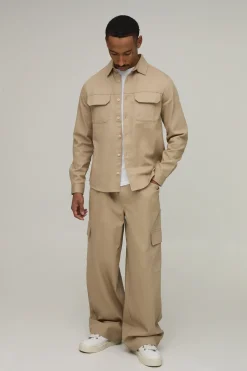 Ensemble Chemise Regular Et Pantalon Cargo Coupe Droite