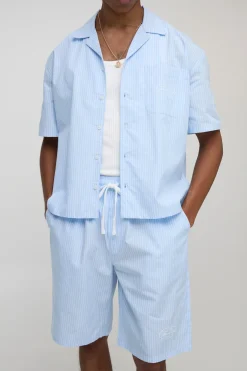 Ensemble Chemise Revere Sfera Oversized Boxy à Rayures, Imprimé Tennis Club et Short
