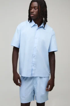 boohooMAN Ensemble Chemise Santorin Manches Courtes Coupe Régulière Et Short Décontracté<Homme Ensembles|Tout Afficher