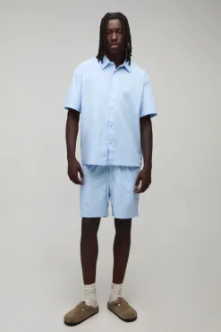 boohooMAN Ensemble Chemise Santorin Manches Courtes Coupe Régulière Et Short Décontracté<Homme Ensembles|Tout Afficher