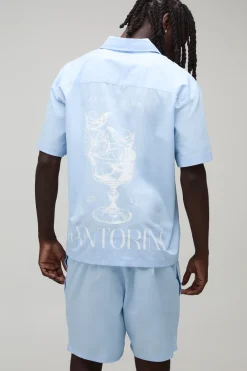 boohooMAN Ensemble Chemise Santorin Manches Courtes Coupe Régulière Et Short Décontracté<Homme Ensembles|Tout Afficher