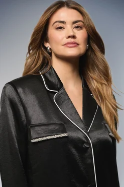 Wallis Ensemble Chemise Satin à Détails Poches<Femme Satin Et Dentelle|Tops