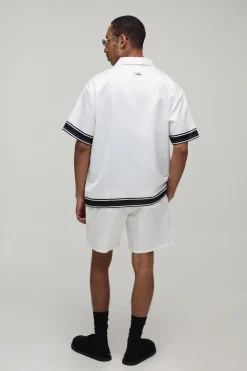Ensemble Chemise Satinée À Manches Courtes Et Short Oversize Avec Imprimé Off Season