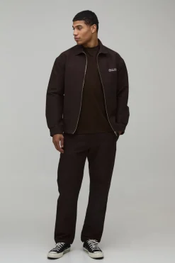 Ensemble Chemise Surchemise Zippée Régulière En Sergé Texturé Et Pantalon Droit