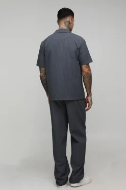 boohooMAN Ensemble Chemise Tall Regular À Col Châle Et Pantalon Décontracté<Homme Ensembles|Tout Afficher