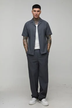 boohooMAN Ensemble Chemise Tall Regular À Col Châle Et Pantalon Décontracté<Homme Ensembles|Tout Afficher
