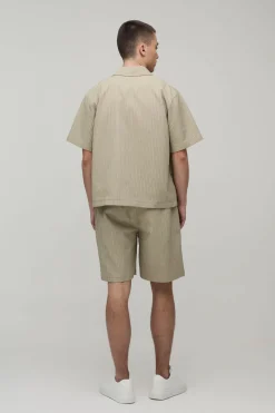 Ensemble Chemise Texturée Ample Et Short Décontracté