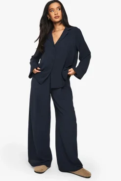 Ensemble coordonné avec chemise surdimensionnée tissée et pantalon à cordon de serrage