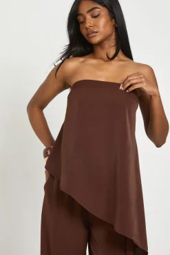 Ensemble Coordonné Bandeau Asymétrique Et Pantalon Large