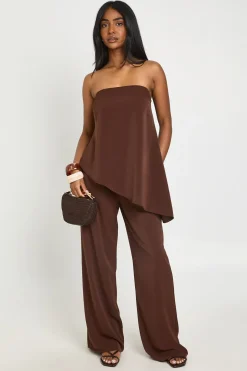 Ensemble Coordonné Bandeau Asymétrique Et Pantalon Large