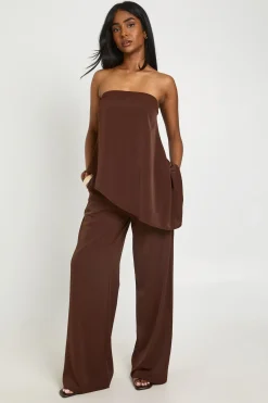 Ensemble Coordonné Bandeau Asymétrique Et Pantalon Large