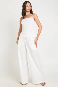 Ensemble Coordonné Bandeau Et Pantalon Large Effet Lin