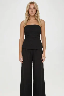 Ensemble Coordonné Bandeau Et Pantalon Large Effet Lin