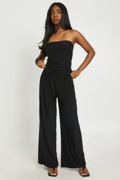 boohoo Ensemble Coordonné Bandeau Froncé Et Pantalon Large<Femme Ensembles