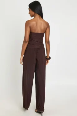 Ensemble Coordonné Bandeau Froncé Et Pantalon Large