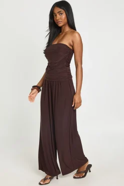 Ensemble Coordonné Bandeau Froncé Et Pantalon Large