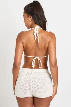 Ensemble Coordonné Bikini Et Micro Short En Crochet Avec Appliqués Étoiles De Mer