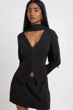 boohoo Ensemble Coordonné Blazer Ajusté À Agrafes Et Mini-jupe<Femme Ensembles