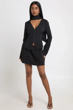 boohoo Ensemble Coordonné Blazer Ajusté À Agrafes Et Mini-jupe<Femme Ensembles